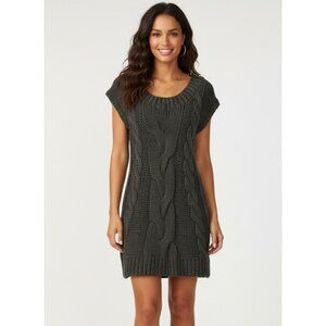 Forever 21 XXI Gray Cable Knit Sweater Dress Tunic | Soft Girl Nordic Academia M